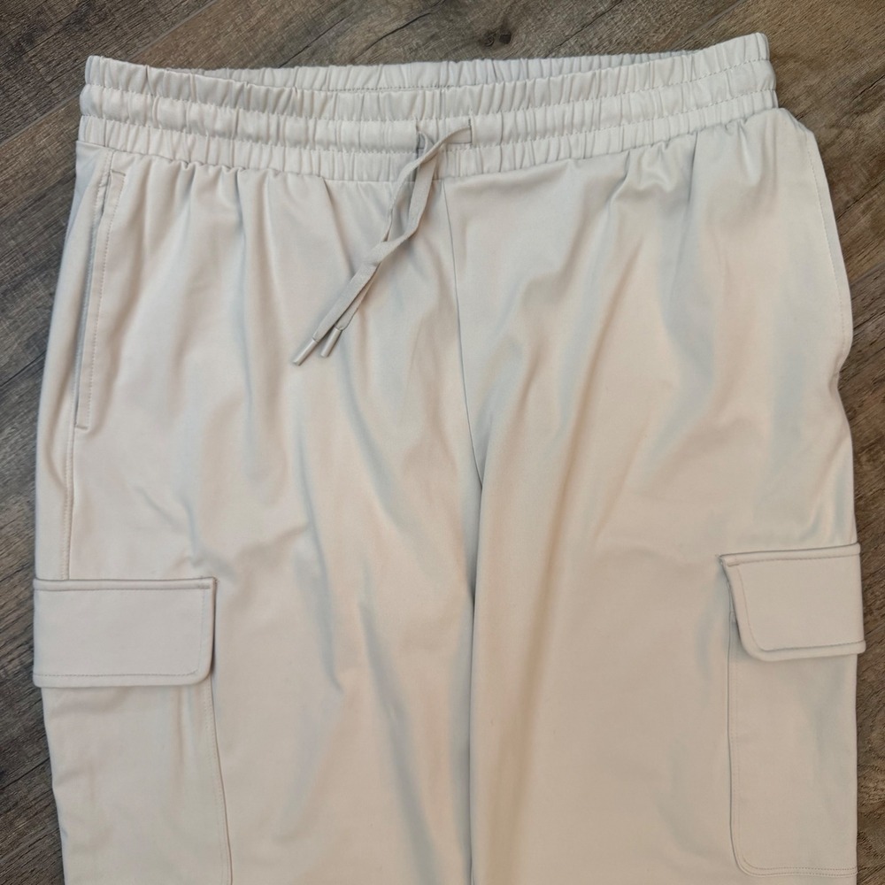 Yogalicious Lux Aviator Jogger Pant Beige Stone Cargo Women XL High Rise Stretch - Picture 2 of 11